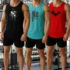 Gym vest for men combo pack red black sky blue sleeveless workout vests set of 3